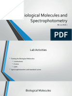 Biological Molecules and Spectrophotometry: Bio 171 Week 2
