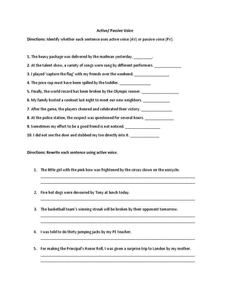 Active and Passive Voice | PDF