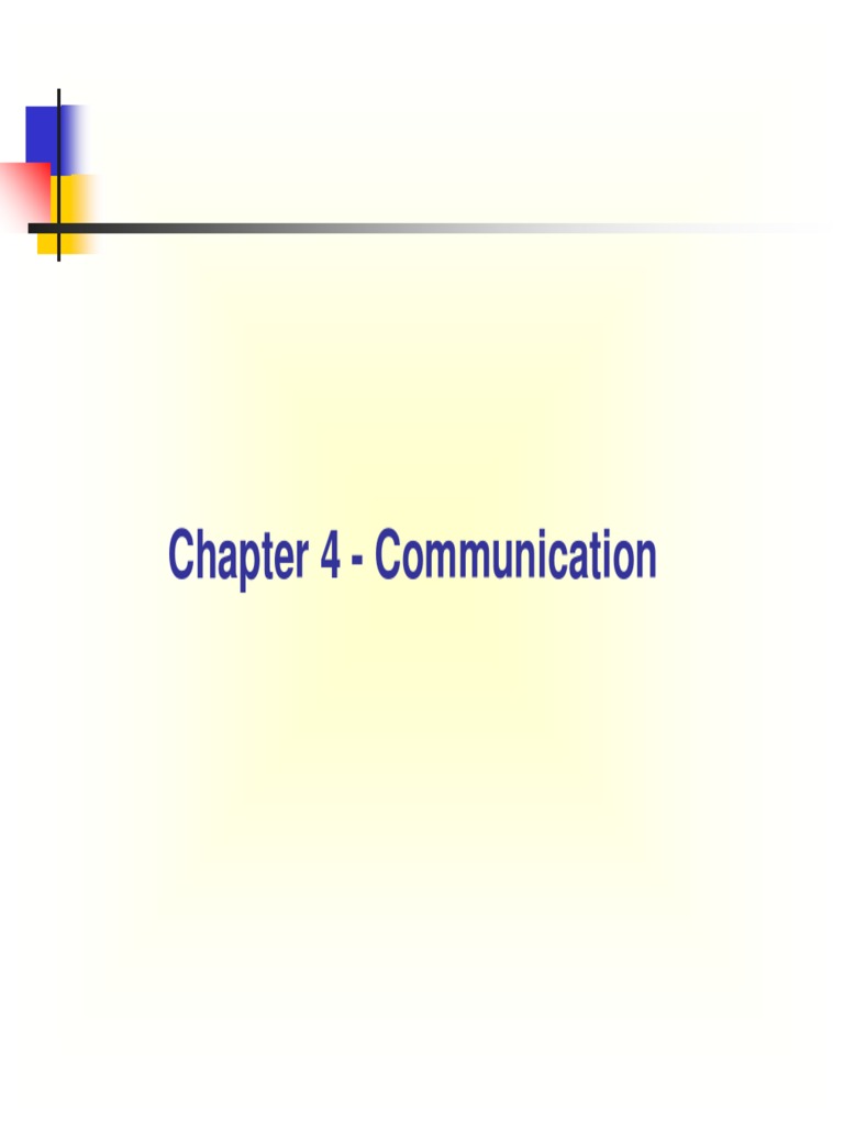 Chapter 4-Communication | PDF | Internet Protocol Suite | Osi Model