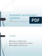 Random Variables, Cumulative Distribution Functions, Probability Mass Function