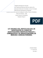 Ley Orgánica Del Servicio de La Policía de Investigación, El Cuerpo de Investigaciones Científicas, Penales y Criminalísticas y El Instituto Nacional de Medicina y Ciencias Forenses