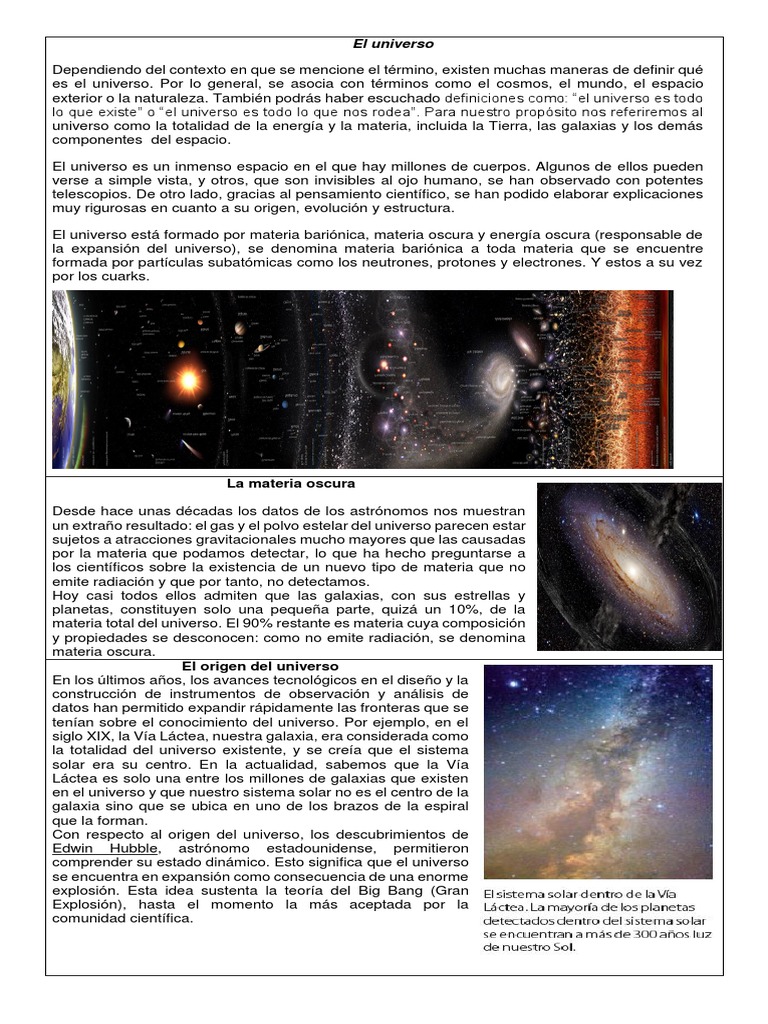 Origen y evolución del universo | PDF | Big Bang | Universo
