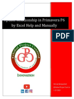 Update Relationship in Primavera P6 by Excel Help and Manually