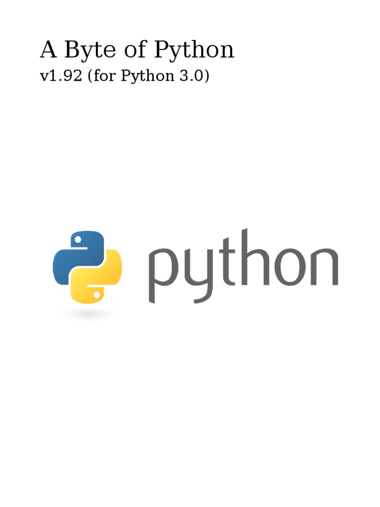 Python 3 Tutorial Byte Of Python V192 Python Programming - 