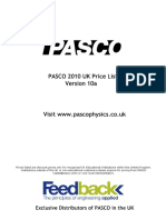 PASCO 2010 UK Price List Version 10a: 2009 Prices Held Until 31st January 2010