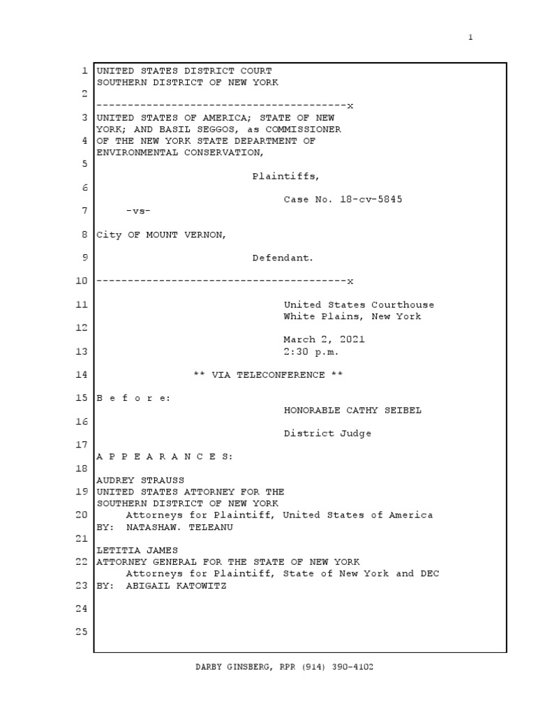 Transcript of 3.2.2021 Court Conference With Judge Cathy Seibel | PDF ...