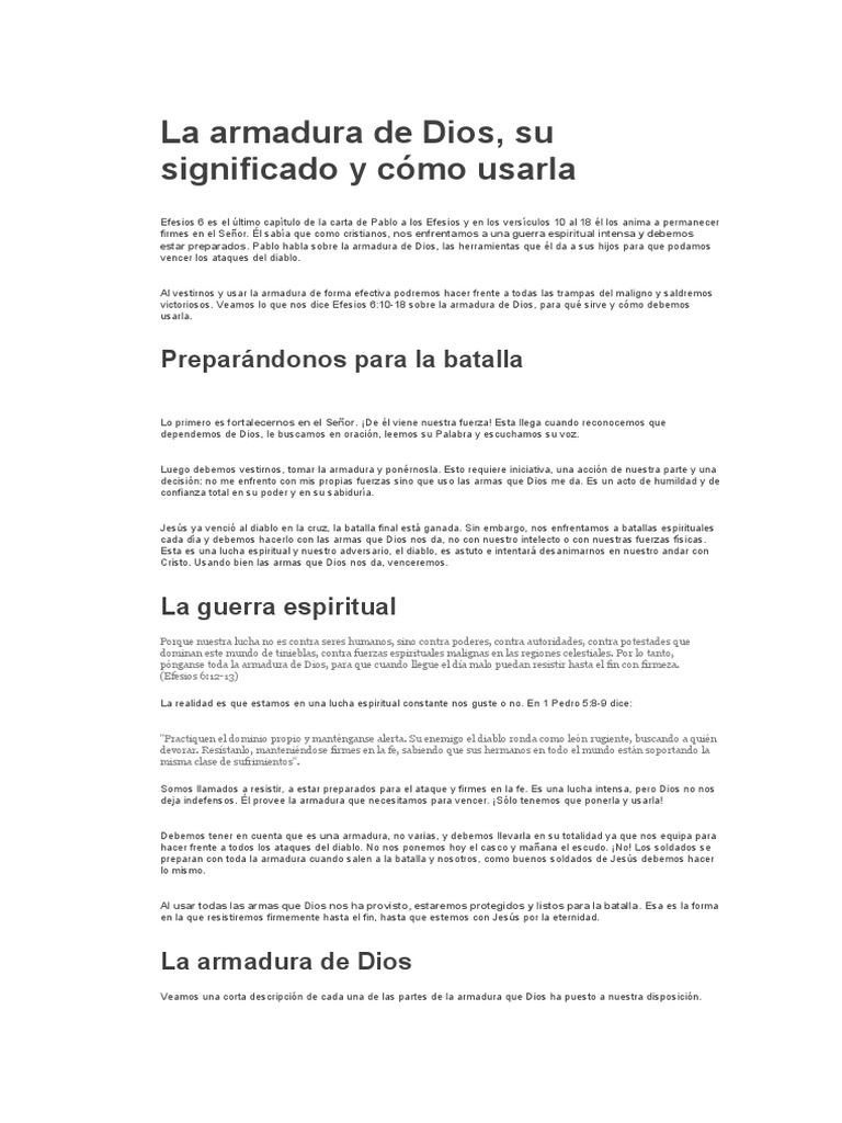 La Armadura de Dios LIBRO | PDF | Oración | Jesús