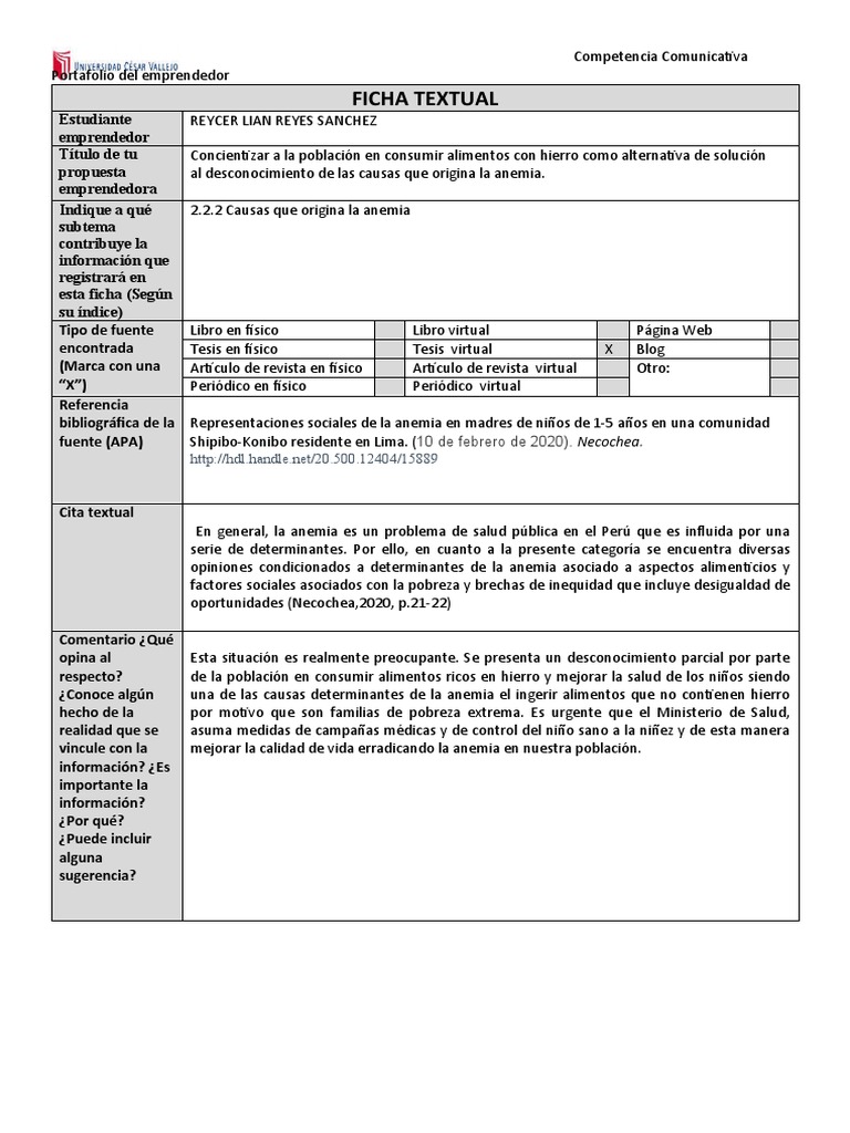 Ficha Textual-Reycer Lian Reyes Sanchez | PDF | Sociedad | Pobreza