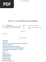 Clase 18. La Enseñanza de La Gramática