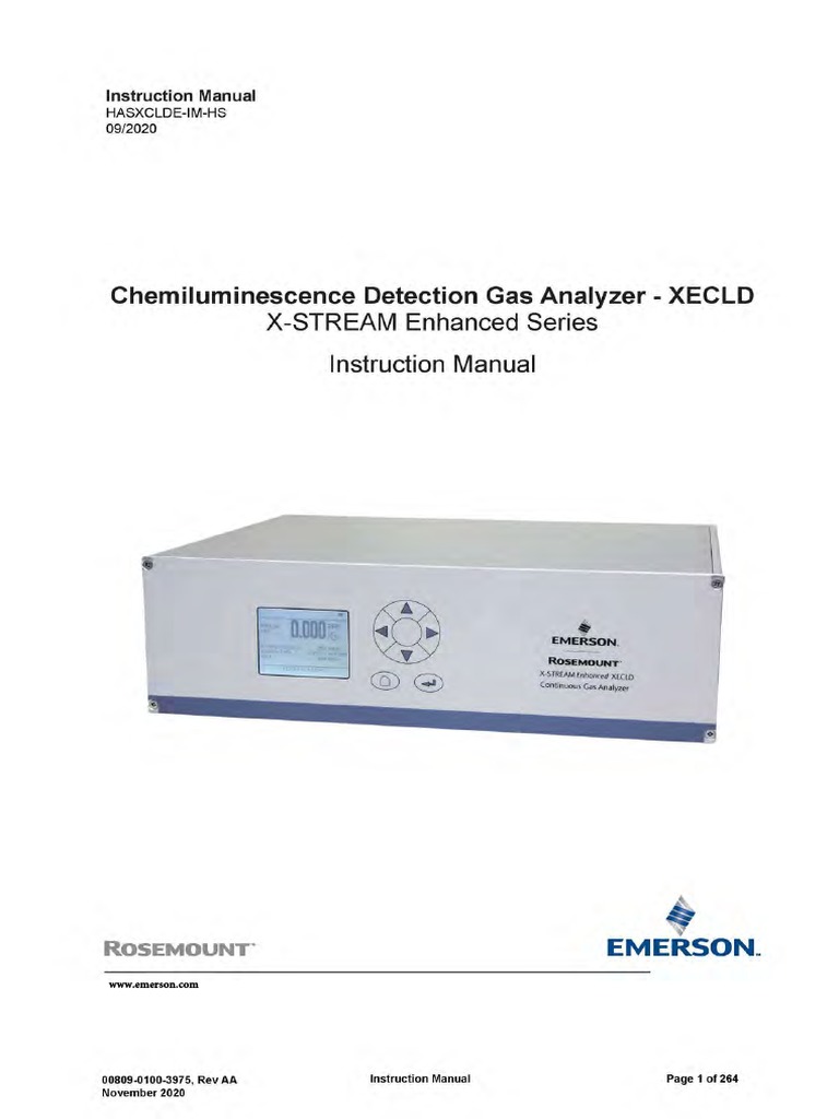 Manual Rosemount X Stream Enhanced Xecld Continuous Gas Analyzer en 7240444 PDF Personal