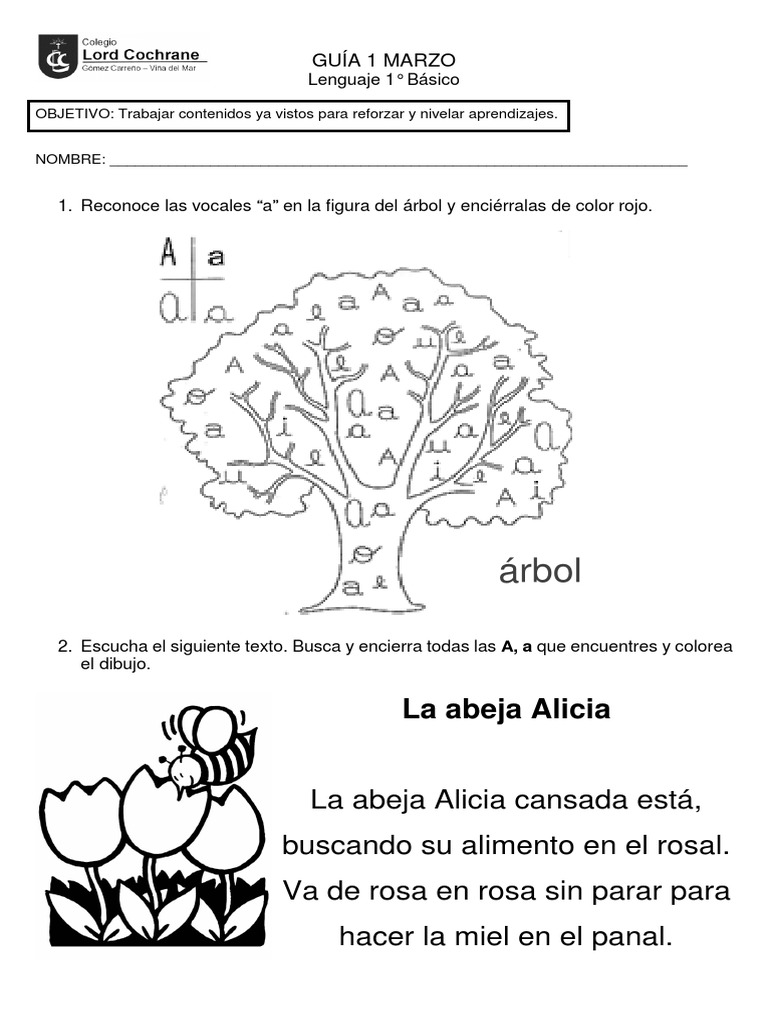 Actividades de la Vocal A en Preescolar | PDF