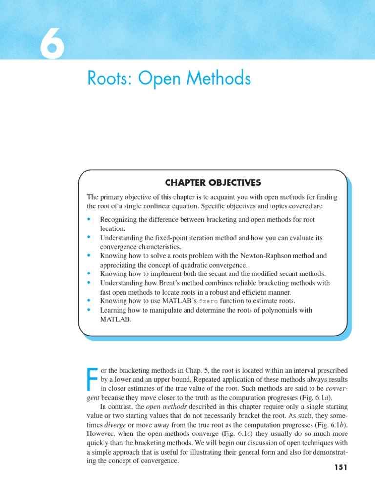 Open Methods for Finding Roots | PDF | Analysis | Algorithms