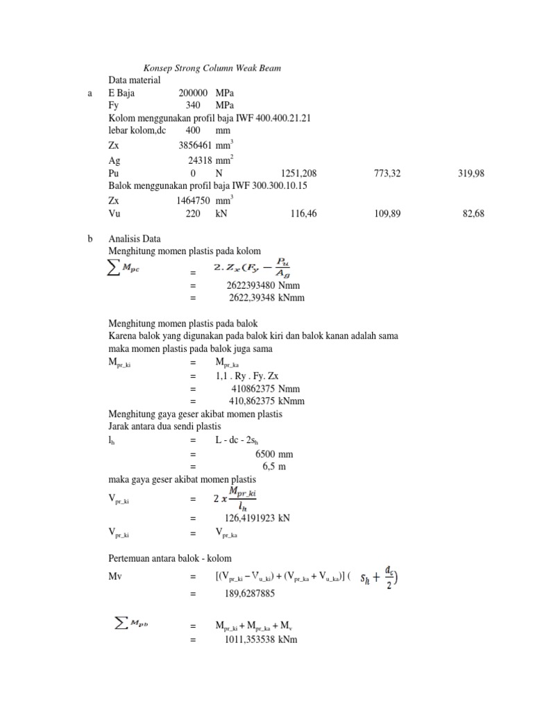 Analisis Strong Column Weak Beam | PDF | Sains & Matematika | Teknologi ...