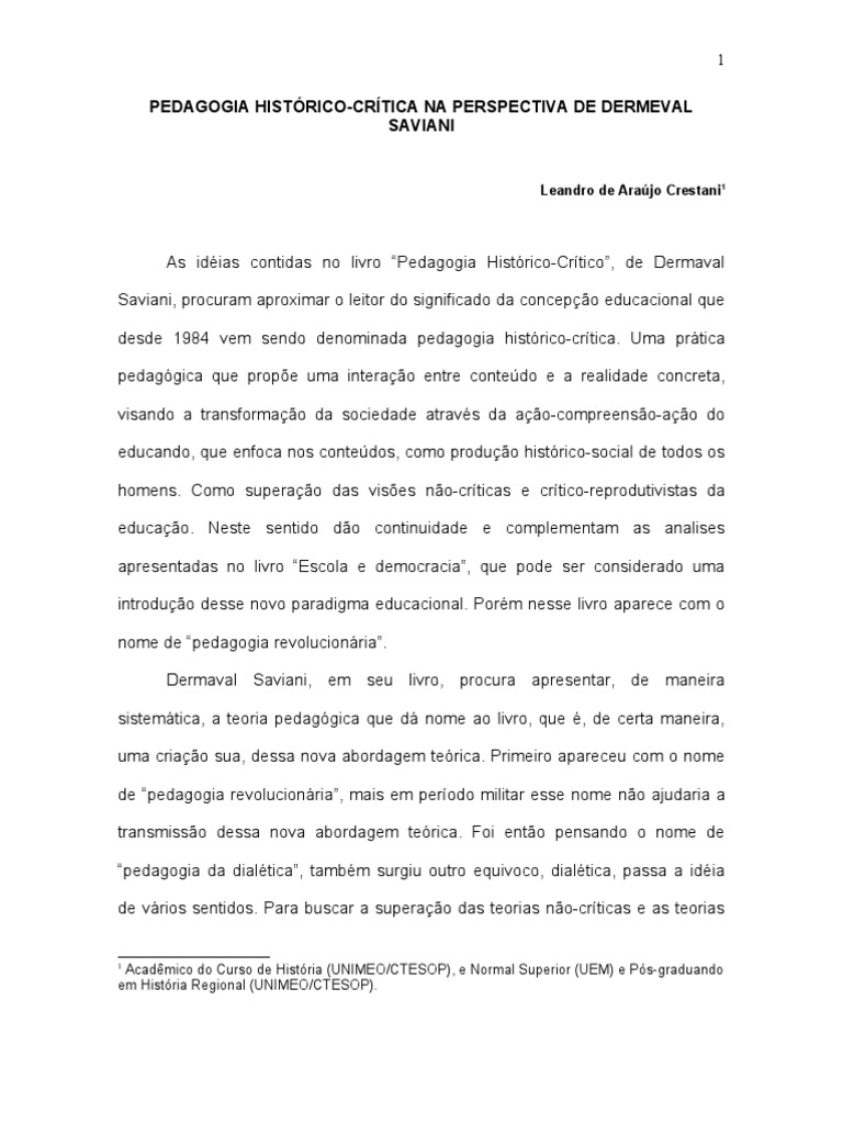 Dermeval Saviani | PDF | Aprendizado | Estado