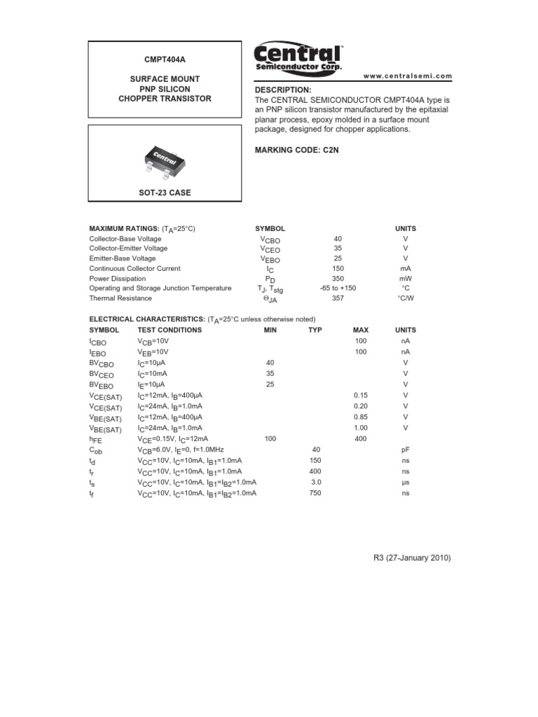 Chopper Transistor Specs | PDF | Bipolar Junction Transistor | Transistor