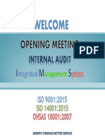 Opening Internal Audit IMS - Periode I June 2020