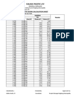 Kalika Pacific J/V: Earth Work Calculation Sheet