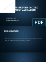 Excess Return Model of Firm Valuation