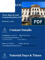 Welcome: THTR10019 Clear Speech and Communication (CSC)