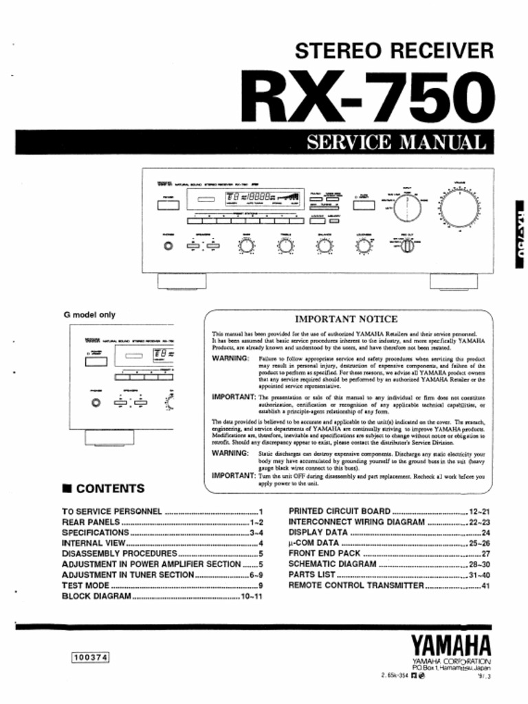 Yamaha+Rx 750 PDF