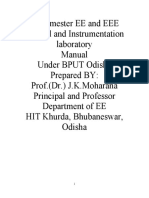 EE and EEE Control and Instrumentation Laboratory Manual