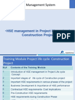 HSE Management in Life Cycle of Construction Project