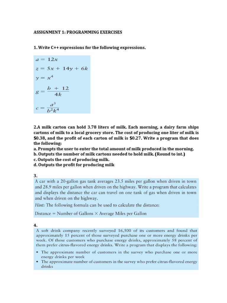 C++ Programming and Output Exercises | PDF | Milk | Prices