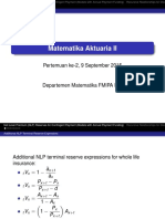 Matematika Aktuaria II: Pertemuan Ke-2, 9 September 2015