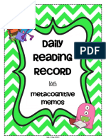 Daily Reading Record: Metacognitive Memos