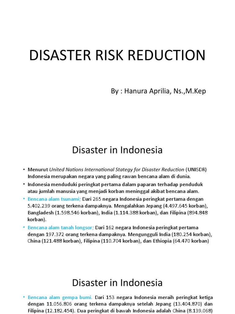 Pengurangan Risiko Bencana di Indonesia | PDF