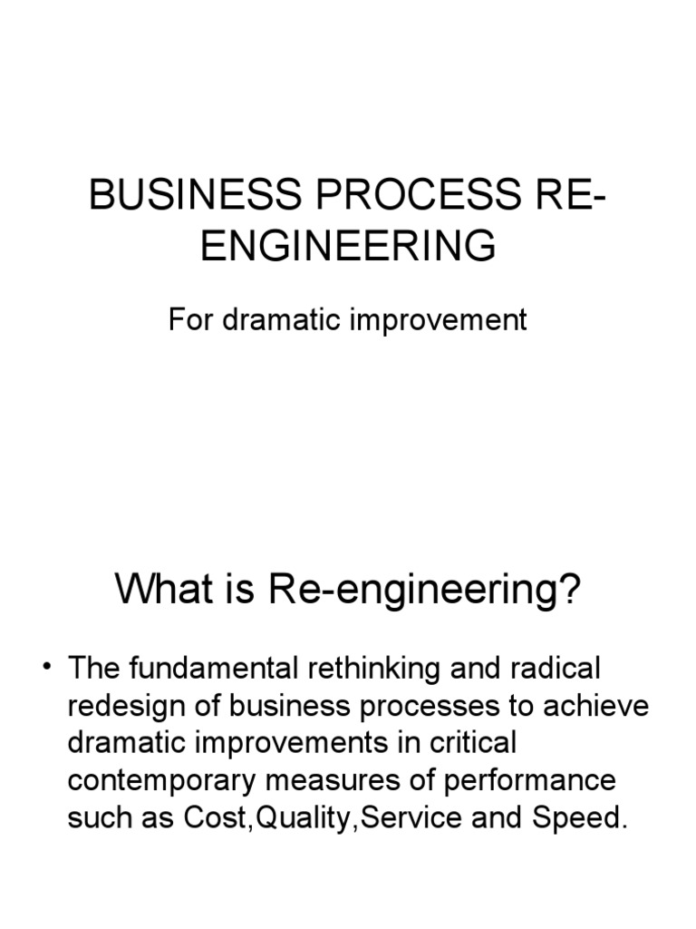Business Process Reengineering Guide | PDF | Business Process | Economies