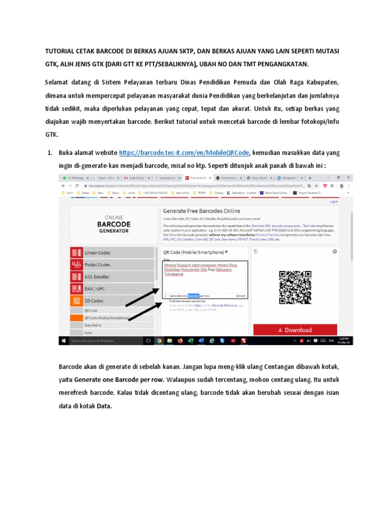 Tutorial Cetak Barcode Info GTK | PDF