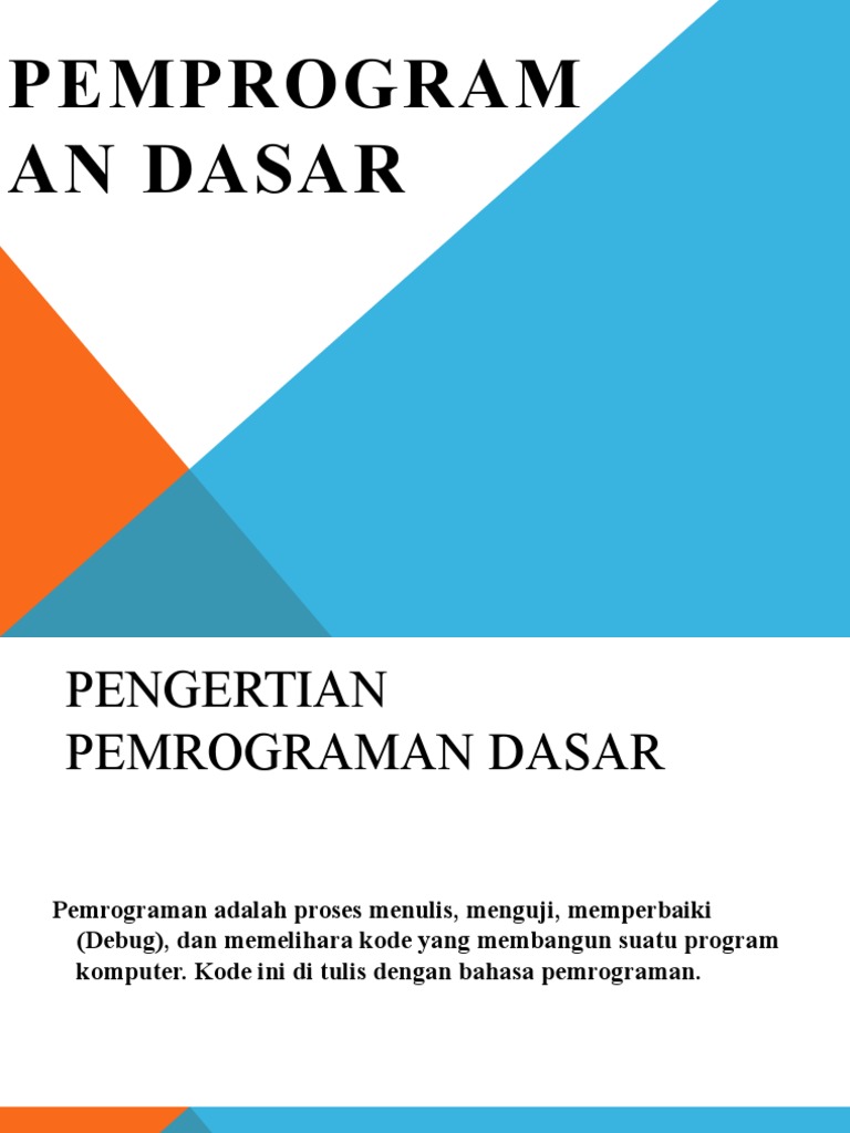 Algoritma dan Pemrograman Dasar | PDF