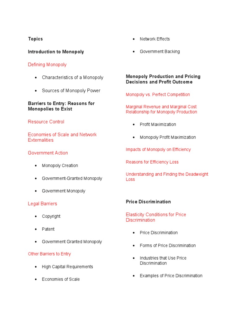 Topics Introduction To Monopoly | PDF