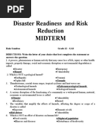 MIDTERM Disaster Readiness and Risk Reduction