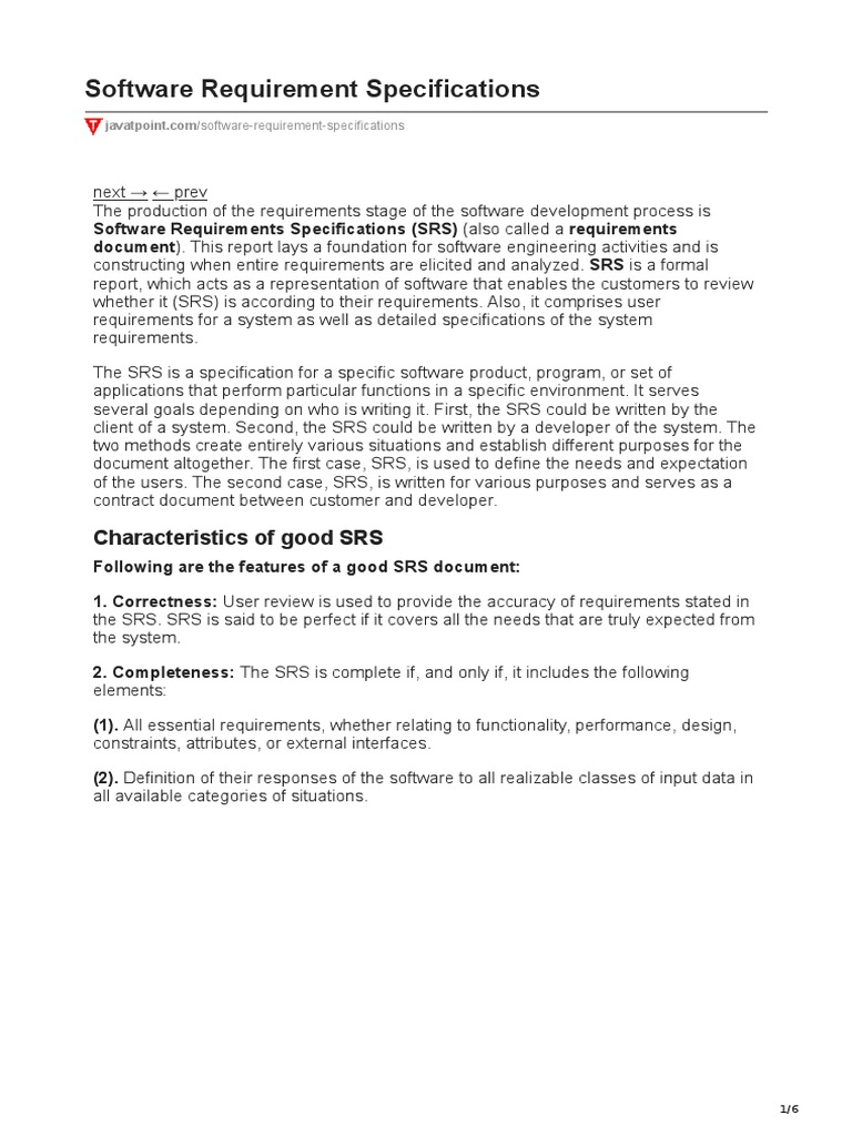 Software Requirement Specifications | PDF | Specification (Technical ...