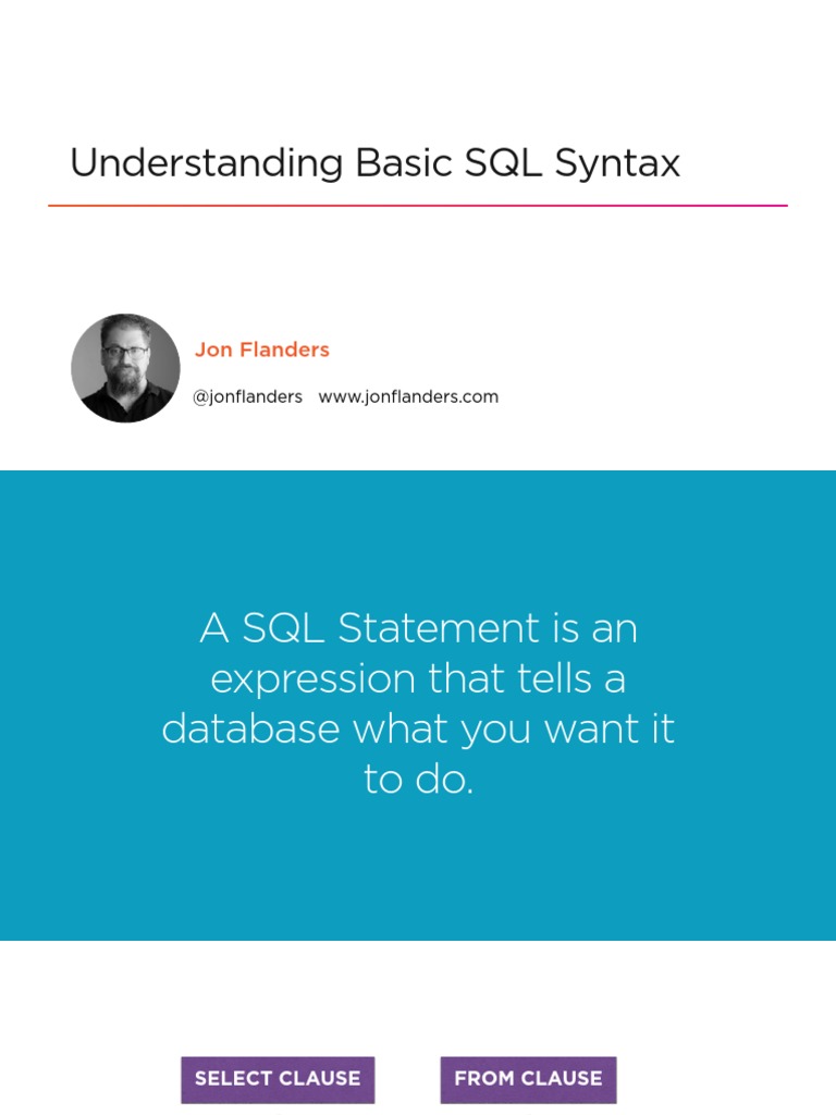 Understanding Basic SQL Syntax Slides | PDF