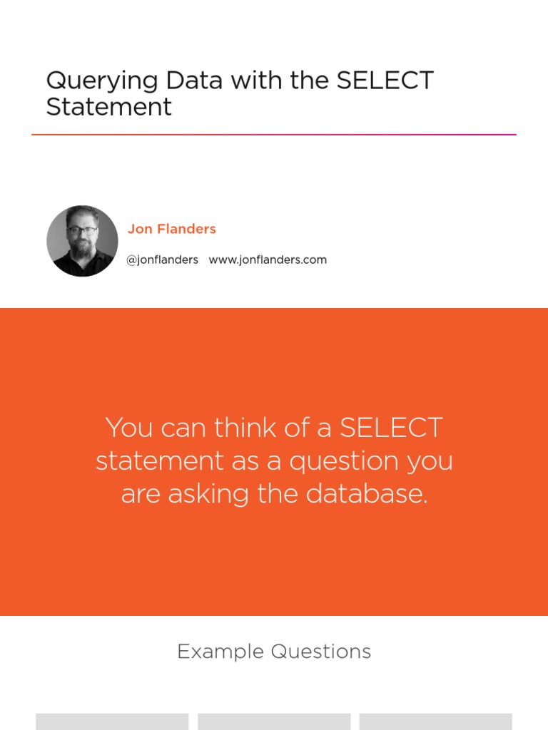SELECT Statement Basics for SQL Queries | PDF | Table (Database) | Data ...