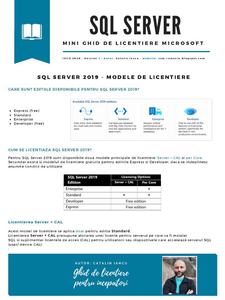 Licentiere SQL Server 2019 - Modele de Licentiere | PDF