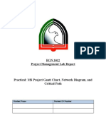 EGN 3012 Project Management Lab Report: MS Project Gantt Chart, Network Diagram, and Critical Path