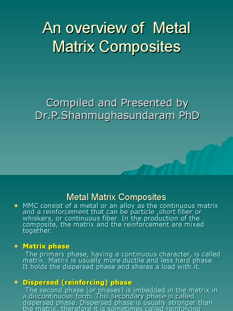 An Overview of Metal Matrix Composites PDF Composite Material