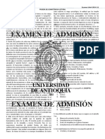 Examen Udea 2019-1 J1 Prueba de Competencia Lectora Texto Uno