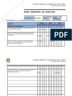 Cronograma Trimestral de Clases 2021: Colegio Hispano Americano Rio Viejo