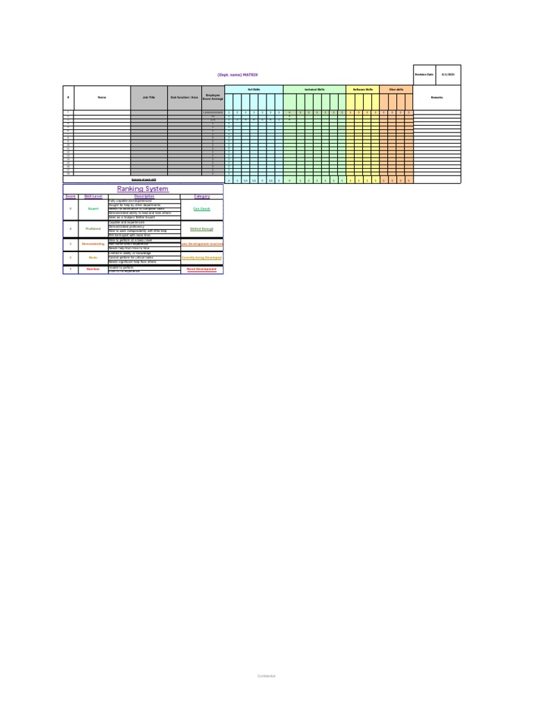 Job Skills Matrix Project | PDF | Expert | Applied Psychology