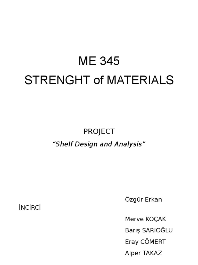 ME 345 Strenght of Materials Project PDF Bookcase Strength Of