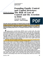 Founding Family Control and Capital Structure: The Risk of Loss of Control and The Aversion To Debt