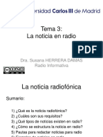 Tema 3: La Noticia en Radio: Dra. Susana Herrera Damas Radio Informativa
