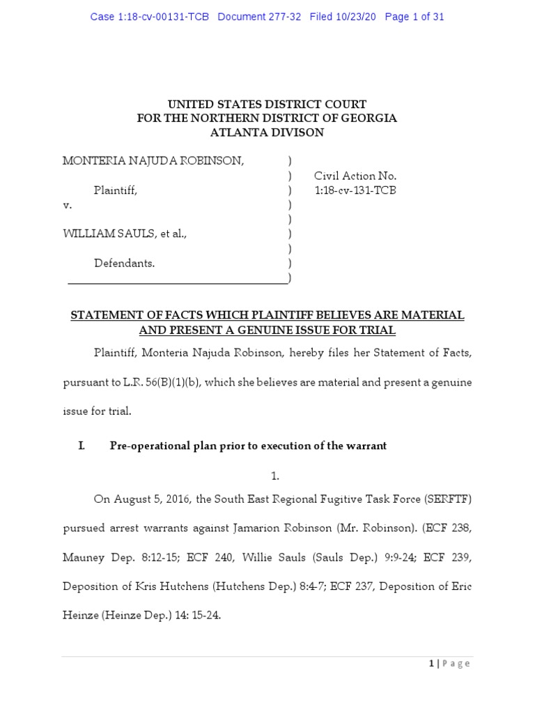 PL SMF and Exhibits 10.23.20 For Jamarion Robinson | PDF | United ...