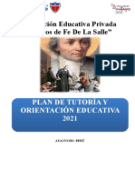 Plan de Tutoría, Orientación Educativa - 2021