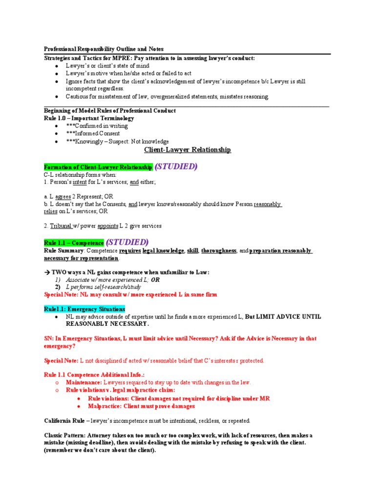 PR & JC MPRE Outline PDF Confidentiality Conflict Of Interest